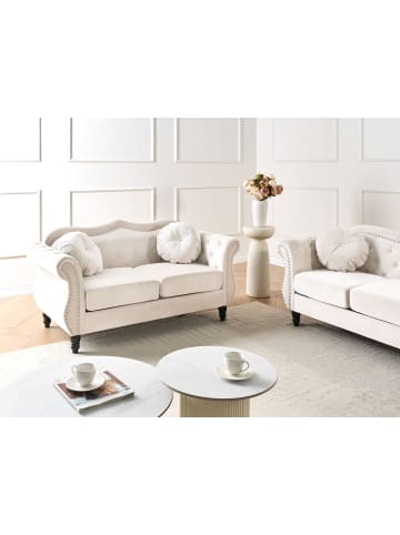 3-tlg 2-Sitzer Sofa SKIEN in Beige/Schwarz
