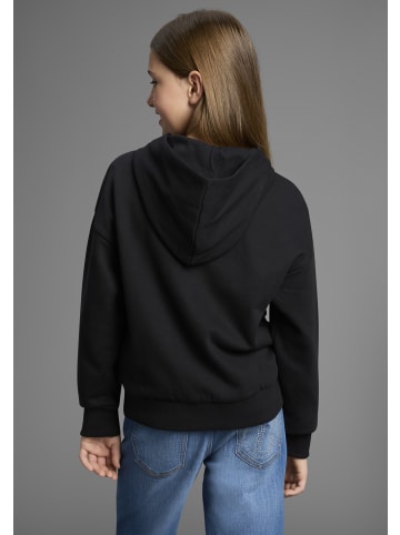 Kapuzensweatjacke in schwarz