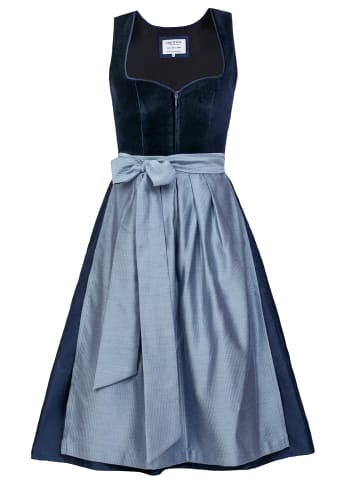 Midi Dirndl Luna Samt Blau in blau