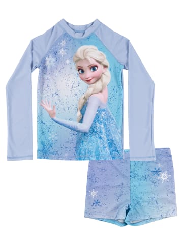Die Eiskönigin Schwimmset UV-Schutz 50 Badeanzug langarm Shirt Hose in blau