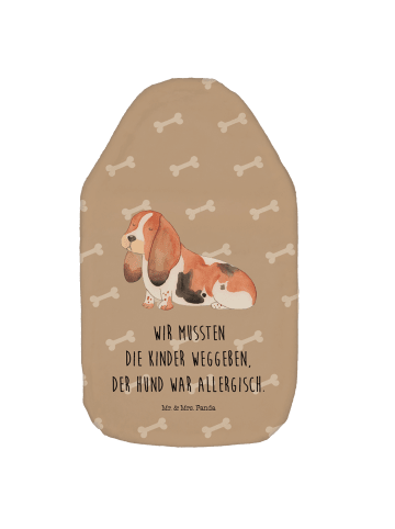 Wärmflasche Hund Basset Hound mit Spruch in Hundeglück