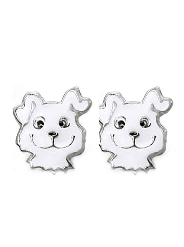 Silber Ohrringe 925 Hund 0,7 cm x 0,8 cm