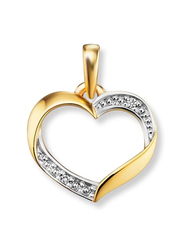 0.01 ct  Brillant Diamant Herz Anhänger aus 585 Gelbgold in gold