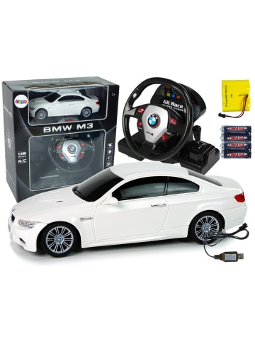 Ferngesteuertes BMW M3 Weiß 2.4G Pilot Lenkrad 1:18 Sound Lights