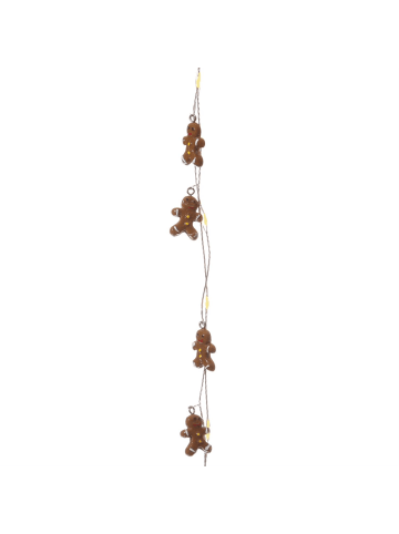 LED Deko Lichterkette Lebkuchenfigur 20LED mit Timer L: 1,9m in braun