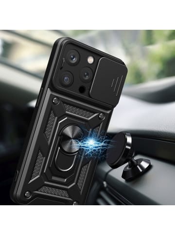Hybrid Armor Camshield Bumper Handyhülle Hülle mit Ring kompatibel mit in Blau