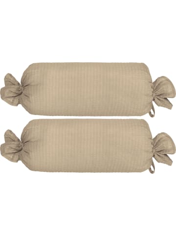 Seersucker Nackenrollenbezug 2er-Pack Wertingen in taupe