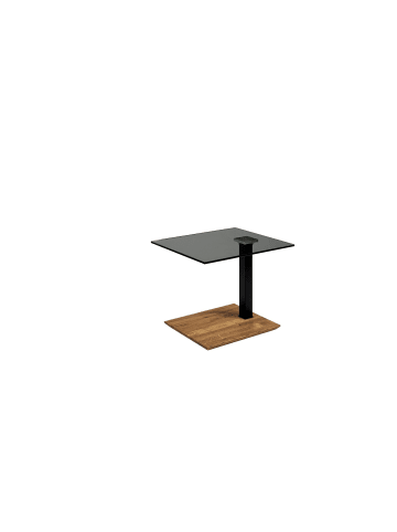 BEISTELLTISCH eckig Catherine 55x47x47 Kaffeetisch Massivholz Schwarz/Parsolglas