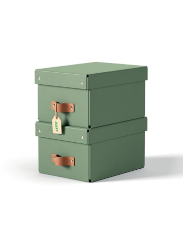 Archivbox Puro Klein mit Deckel grün 2 Stück
