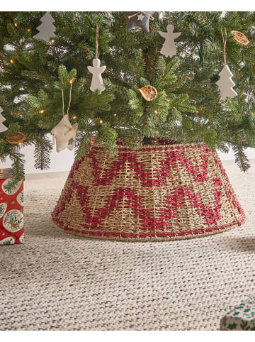 Weihnachtsbaumkragen GLACE in Naturfarben/Rot - (W) 60 x (H) 28 x (L) 60 cm