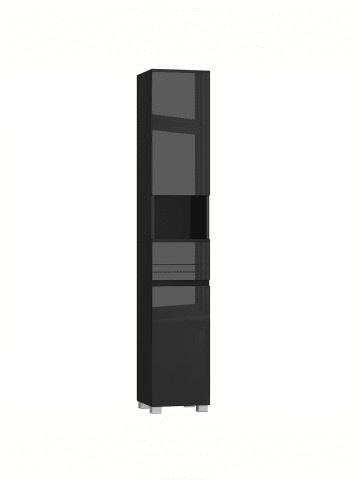 Badezimmerschrank in Schwarz - (B)30 x (H)170 x (T)30 cm