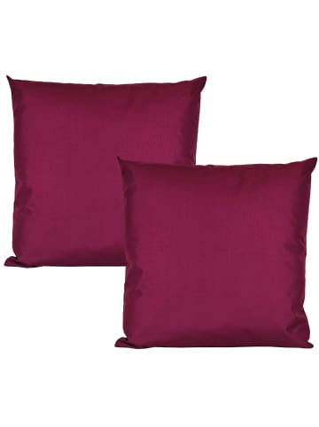 2er Set Outdoor Kissenhülle 45x45cm Uni in Rot