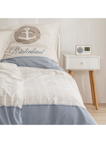 Bettwäsche-Set "Anker Küstenkind" in Blau / Sand (2-teilig)