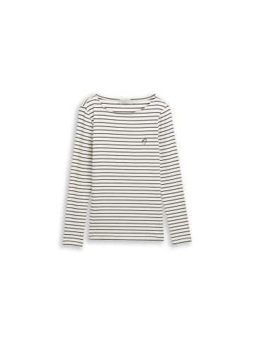 Langarmshirt in navy offwhite stripe