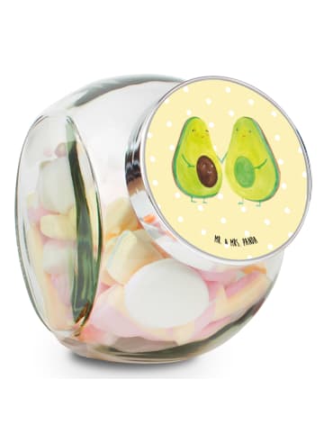 Bonbonglas Avocado Pärchen ohne Spruch in Gelb Pastell