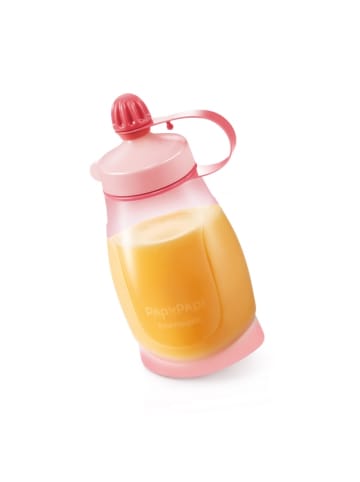 Biegsame Trinkflasche und Löffel PAPU PAPI in rosa