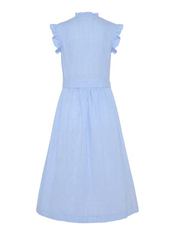 Ärmelloses Sommerkleid aus Vichykaro mit Rüschen