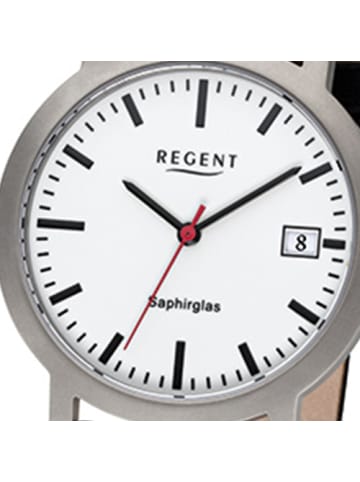 Analog-Armbanduhr Regent Titan-Uhren schwarz mittel (ca. 37mm)