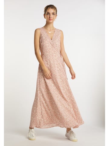 Damen Maxikleid Mit Allover-Print in Rosa Wollweiss