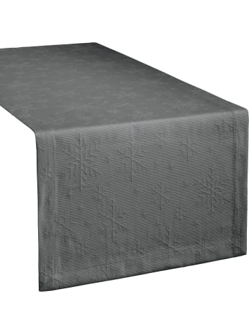 Jacquard, Baumwollmischung Tischläufer Snowflake in anthrazit