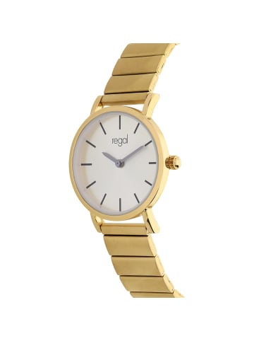 Stahl Quarzuhr Regal Gold