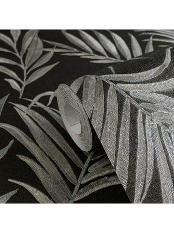 Tapete Tropical Breeze in Schwarz-Grau 