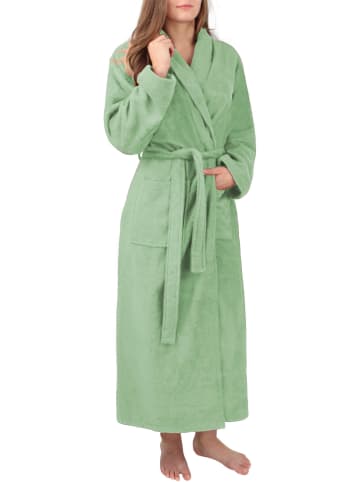 Damen Premium Bademantel Basic in Hellgrün