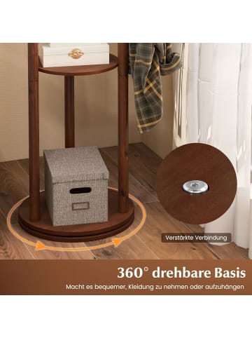 Garderobenständer Drehbar Holz in Braun