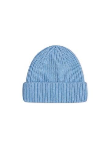 Strick-Beanie melange in blue