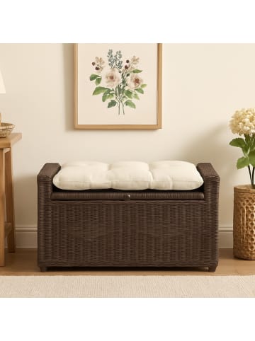 Rattansitztruhe mit Stauraum Sitztruhe in dunkelbraun