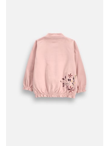 Baumwoll-zipperjacke in gedämpftes Rosa
