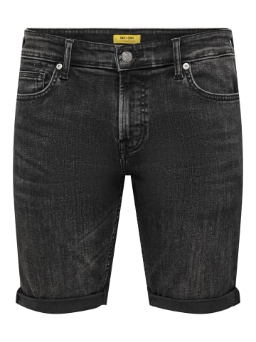 Jeans-Shorts in Washed Black