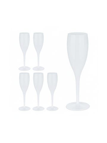 6 x Sektgläser in Weiß - 100 ml