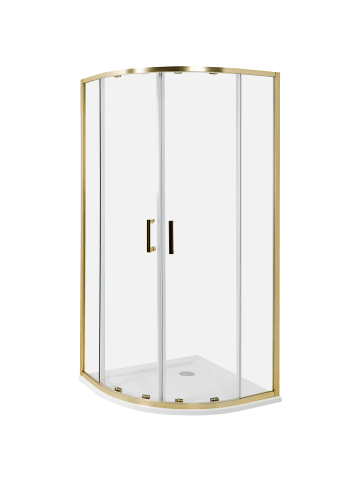 Duschkabine JUKATAN in Transparent/Gold - (W) 90 x (H) 185 x (L) 90 cm