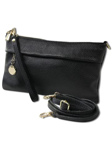 Leder Clutch Toscanto Tasche schwarz ca. 25cm