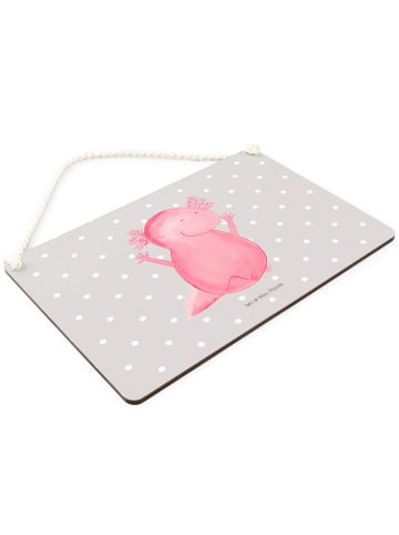 Wandtafel Axolotl Hurra ohne Spruch in Grau Pastell