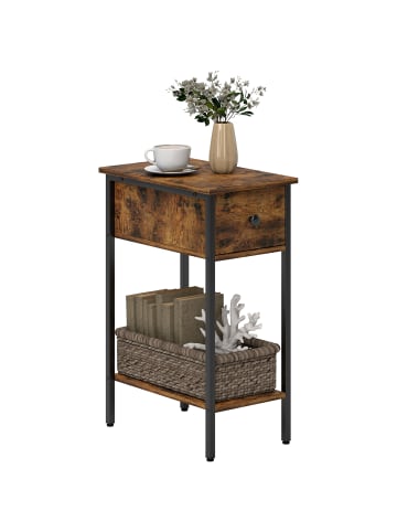 Side Table in Rustic Brown 25L x 39,8B x 58,2H cm