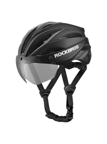Rockbros Fahrradhelm mit Visier abnehmbarer UV Schutzbrille