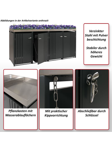 4er-Mülltonnenverkleidung O67, Anthrazit