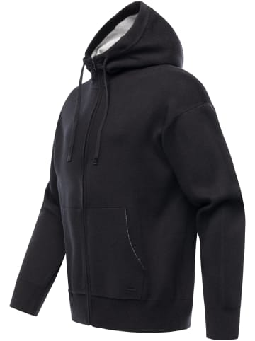Kapuzensweatjacke Raggan Zip in Black
