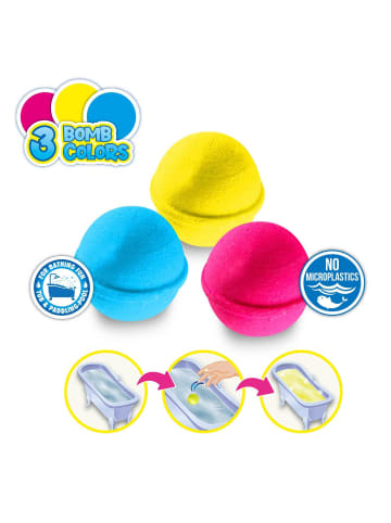 Badekugel mit Gummi-Wassertier 3er Pack Badebombe in mehrfarbig