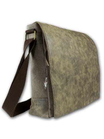 Messenger Bag, Schultertasche Canvas/Kunstleder ca. 28cm breit ca. 32cm hoch