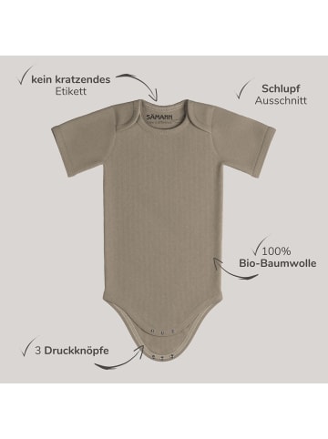 Baby Body aus 100% Bio-Baumwolle Schlupfbody kurzarm gerippt Simply Taupe