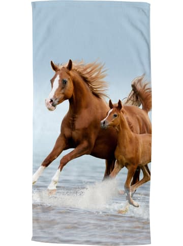 Velours-Frottier Strandtuch Free in hellblau