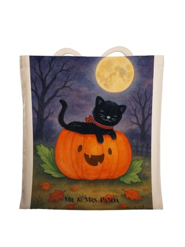 Shopping Tasche Schwarze Katze Design ohne Spruch in Weiß