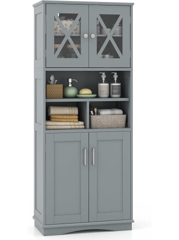 Badezimmerschrank 60 x 30 x 145 cm in Grau