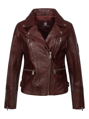 Lederjacke in Weinrot