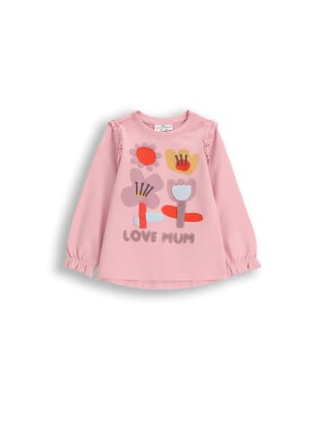 Langarmshirt in gedämpftes Rosa
