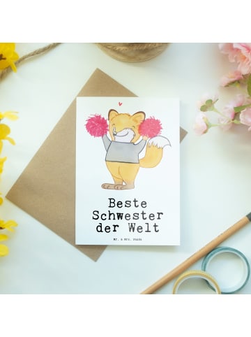 Glückwunschkarte Fuchs Beste Schwester der Welt... in Weiß