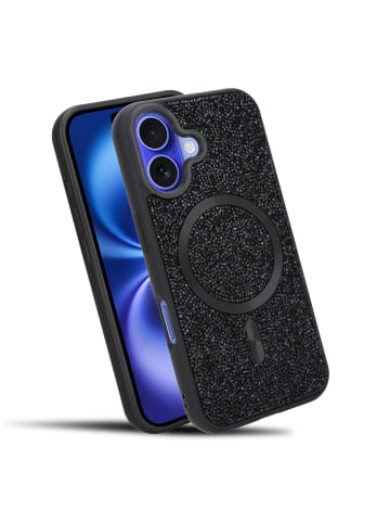 Hülle für Apple iPhone 16 PLUS Glitzer Schutzhülle in Schwarz